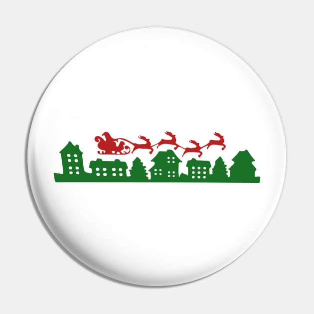 Santa In Sleigh Pyrex Print Pin by theboonation8267