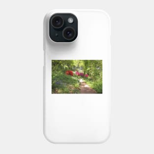 Woodland Footpath with Colourful Blossom in Spring Phone Case