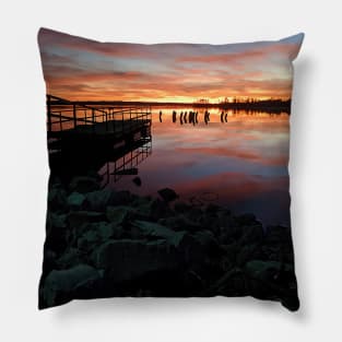 Sunset Dock Over Water Pillow