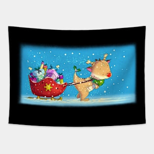 Rudolph dragon Christmas Tapestry