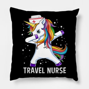 Dabbing Unicorn Travel Nurse Funny Gift Pillow