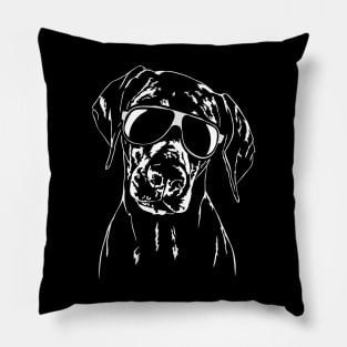 Funny Proud Doberman sunglasses cool dog Pillow