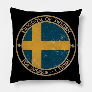 Vintage Kingdom of Sweden Europe European EU Flag Pillow