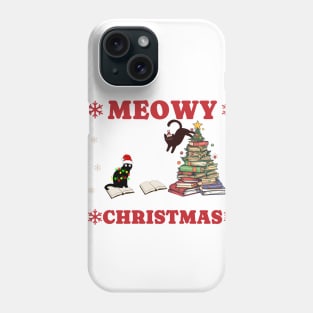 Moewy Christmas Bookworm Christmas Tree books Phone Case