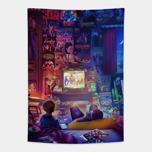 Playstation 1 - Street Fighter Alpha 3 Tapestry by Rachid Lotf