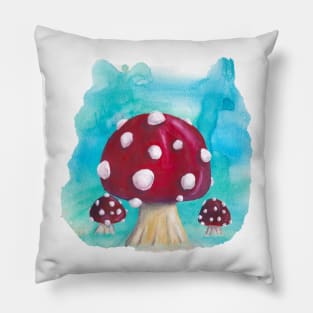 White spotted, red mushroom Pillow