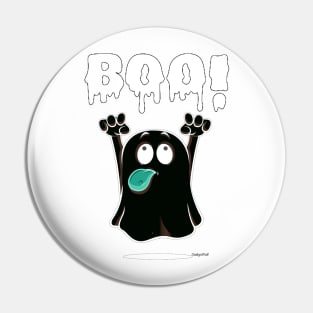 Adorable Ghost with a Playful 'BOO': Halloween Cuteness Unleashed! Pin