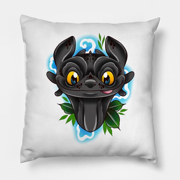 Toothless Pillow by Jurassic Ink