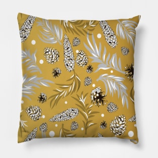 #Christmas #Pattern #Pine #Snow 6 Pillow