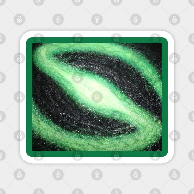 Green galaxy Magnet by SPACE ART & NATURE SHIRTS 