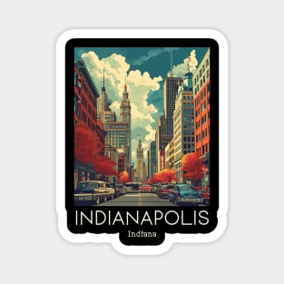 A Vintage Travel Illustration of Indianapolis - Indiana - US Magnet