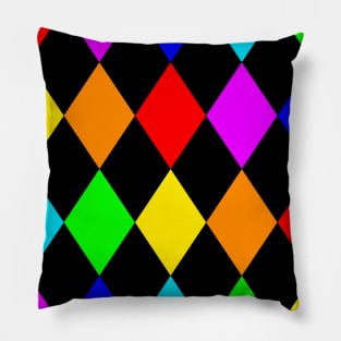 Multicolor Harlequin Pattern - Diamond Pattern Pillow