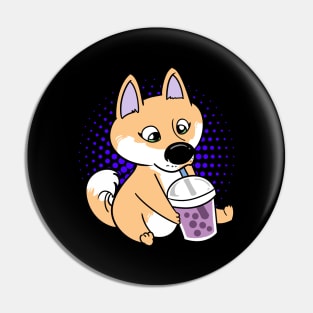 Shiba Inu Dog Kawaii Anime Bubble Tea Boba Pin