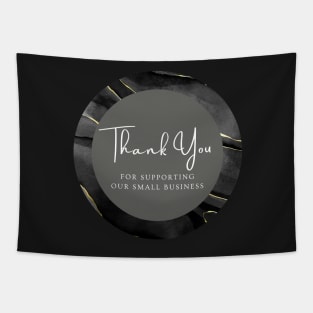 Thank You for supporting our small business Sticker - Black Marble Tapestry