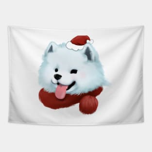 Cute Samoyed Drawing Tapestry