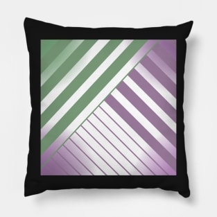 Green, Pink and White Stripes Pillow