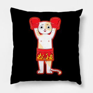 Cat boxer red Pillow