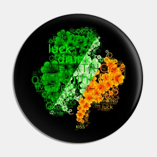 Flag of Ireland on a shamrock for St. Patrick's Day Pin