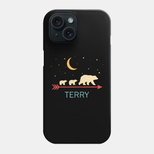 Terry Name Gift Personalized Mama Bear With 2 Cubs Phone Case