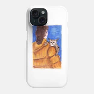 Cat and his owner Phone Case
