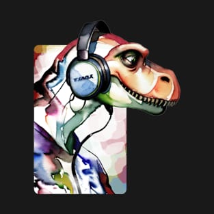 Dinosaur with Headphones T-Shirt