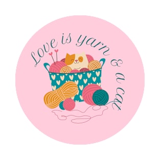 love is yarn and a cat T-Shirt