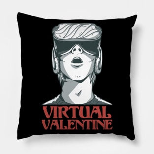 Virtual Valentine VR Gaming Video Games Boy Valentines Day Pillow