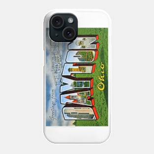 Greetings from Dayton Ohio - Vintage Large Letter Postcard Phone Case