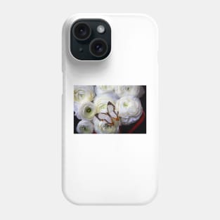 Exotic White Butterfly On With Ranunculus Flowers Phone Case