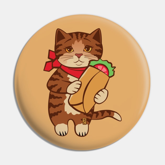 Burrito Cat Pin by Sue Cervenka