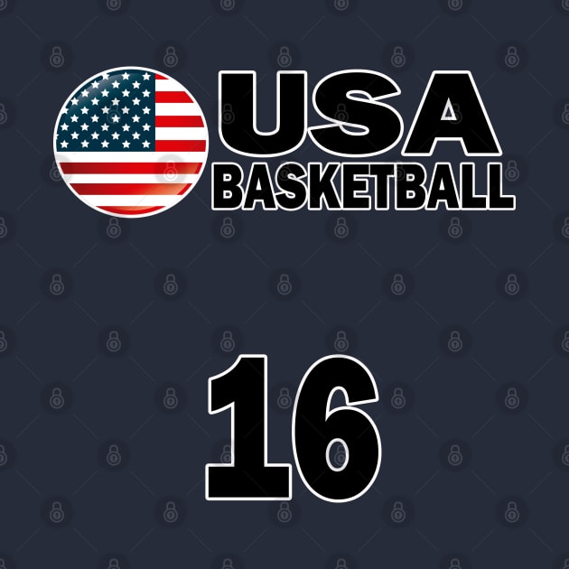 USA Basketball Number 16 T-shirt Design by werdanepo