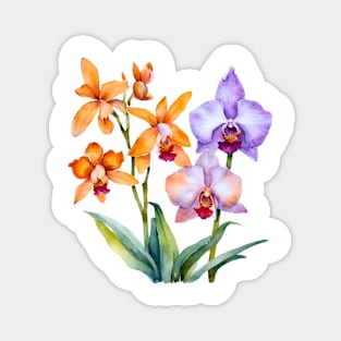 Gorgeous Watercolor Orchids Magnet