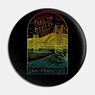 The San Francisco Bridge - California Art - Golden Gate Bridge Line Art Pin