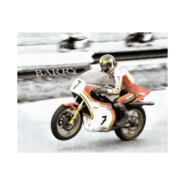 Barry Sheene, Moto GP Legend Motorbike Racer Champion by JonDelorme