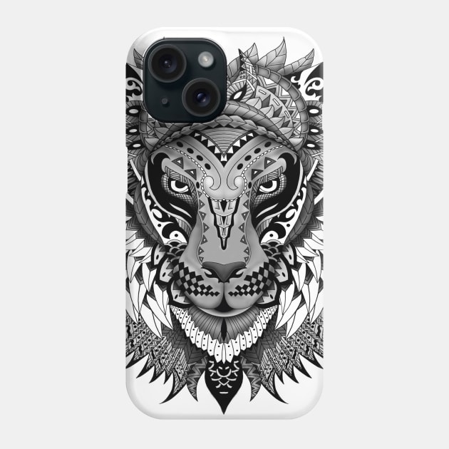 Aztec lion mandalas art pattern Phone Case by Dezigner007