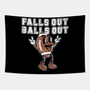 Retro Falls Out Balls Out Football Tapestry