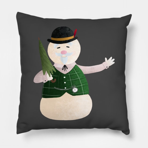 Sam the Snowman Pillow by Dogwoodfinch