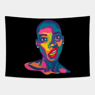 Snarl Woman Pop Art Portrait Tapestry