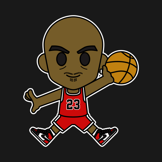 Chibi Michael Jordan Jump Red by Chibi Pops