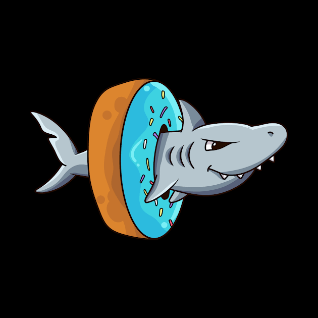 Funny Donut Shark Gift Great White Shark T-Shirt by Dr_Squirrel