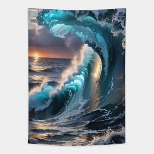 Best Vintage Surfing Waves Tapestry