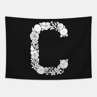 Floral Letter C Tapestry