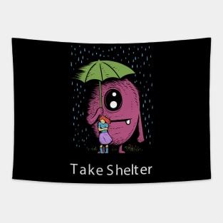 Take Shelter Monster Doodle Tapestry