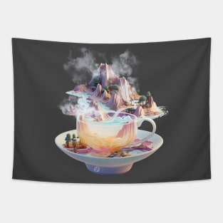 Dreamlike surreal fantasy of a cup of tea Tapestry