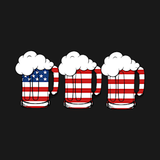 4th of July Shirt USA Beer American Flag Women Merica T-Shirt