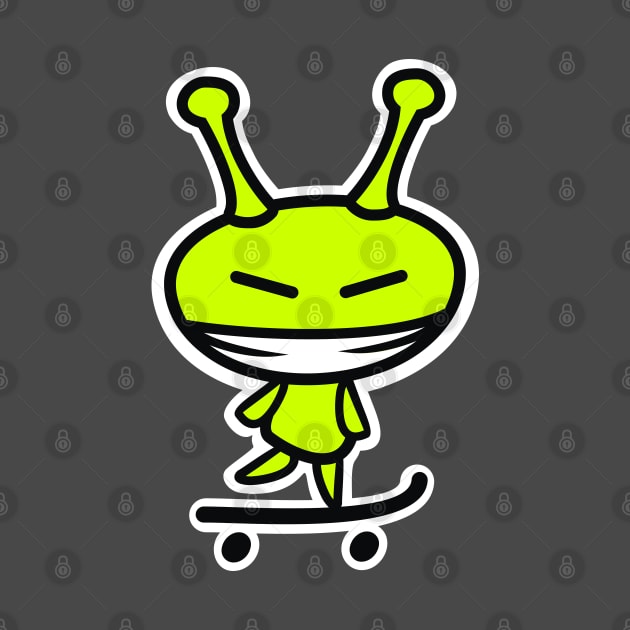 Alien skateboarder by hyperactive