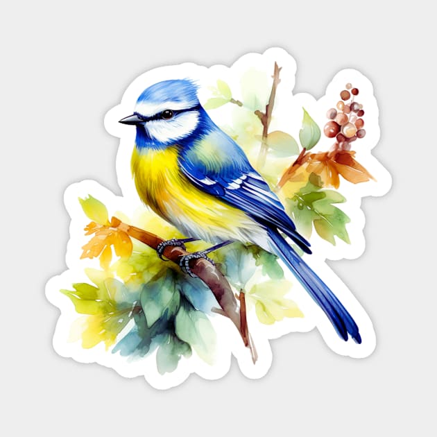 Blue Tit Bird Magnet by The Jumping Cart