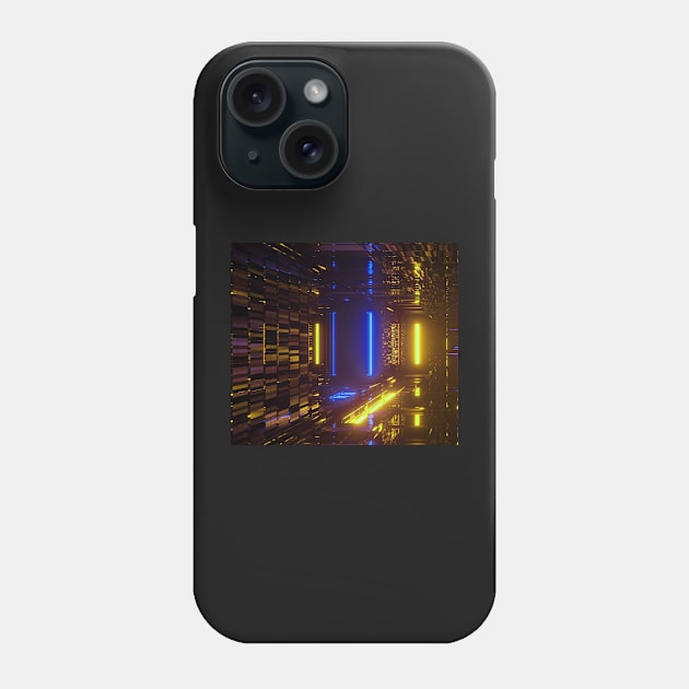 Digital Design - Yellow Blue Abstract Phone Case by Tshirtstory