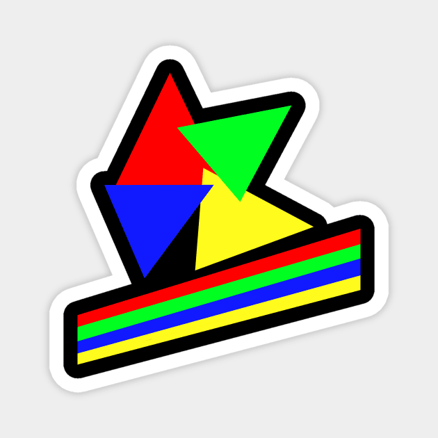 Red Blue Green Yellow Triangles And Lines Magnet by simonjgerber