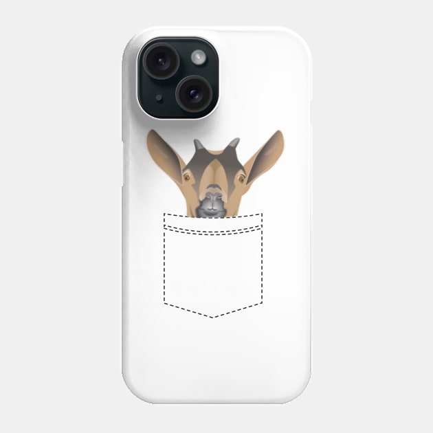 Goat - Goat In Pocket Phone Case by Kudostees